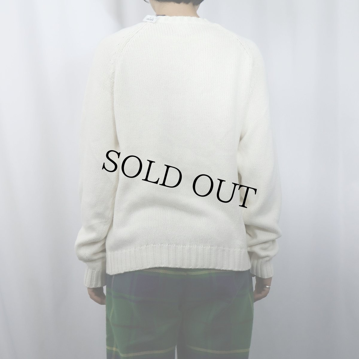 画像3: 90's GAP ラグランコットンニットセーター M (3)