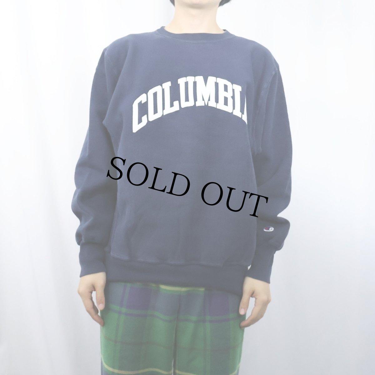画像2: 90's Champion REVERSE WEAVE USA製 "COLUMBIA" プリントスウェット NAVY L (2)