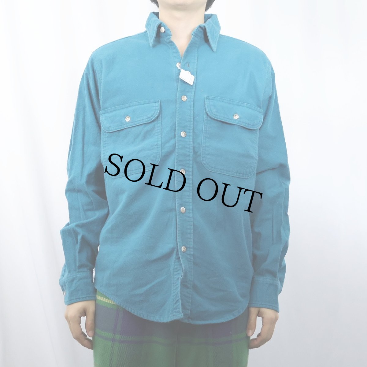 画像2: 90's FIVE BROTHERS シャモアクロスシャツ M (2)