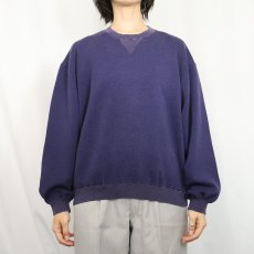 画像2: 70〜80's cacharel 前V ポリエステル×コットンスウェット NAVY XL (2)
