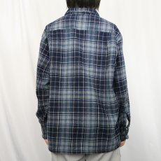 画像3: 90's PENDLETON チェック柄 ウールオープンカラーシャツ L (3)