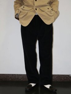 画像1: BRAGGI 2タック コーデュロイパンツ BLACK W33 (1)