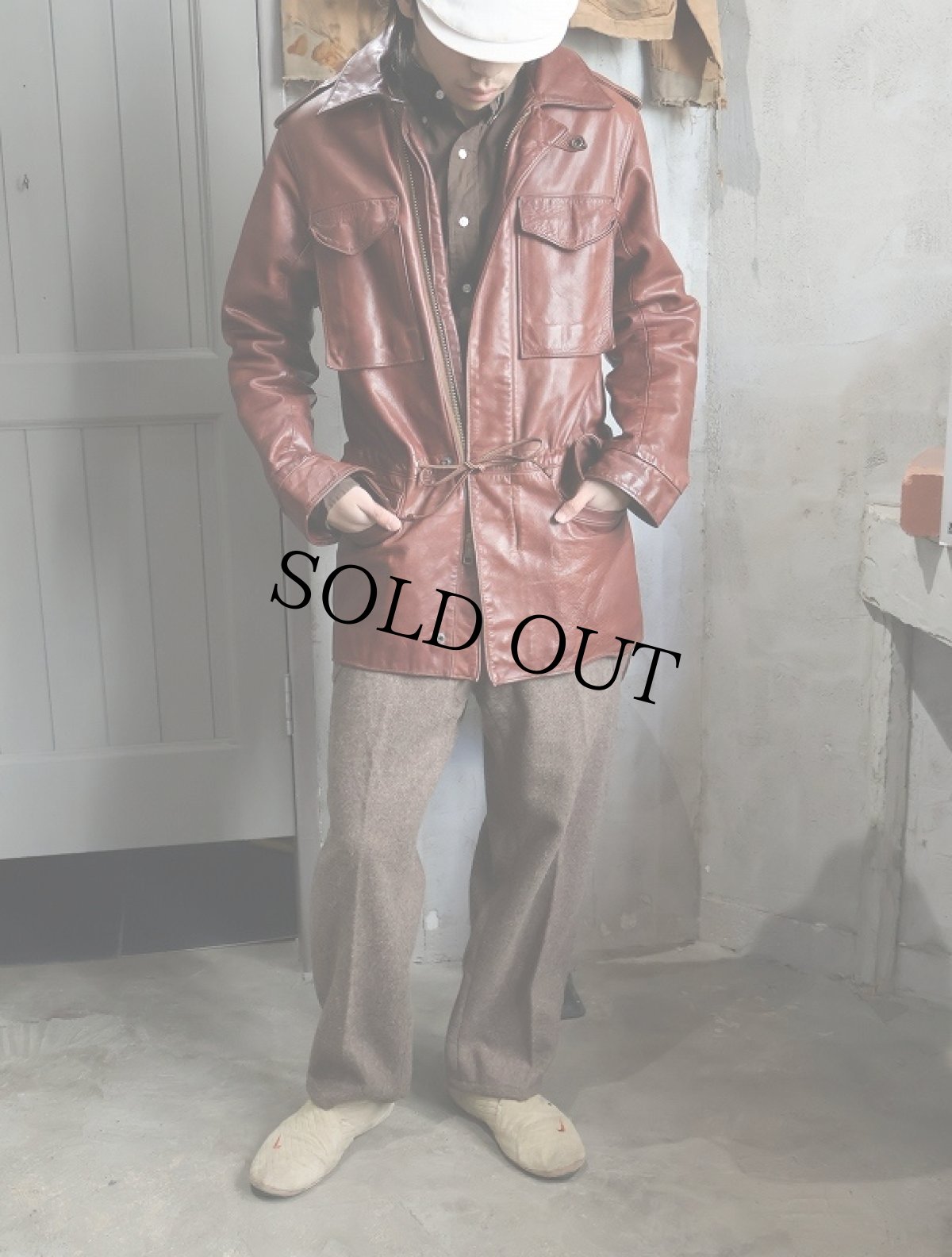 画像1: 70's "M-65 TYPE" レザージャケット SIZE38 (1)