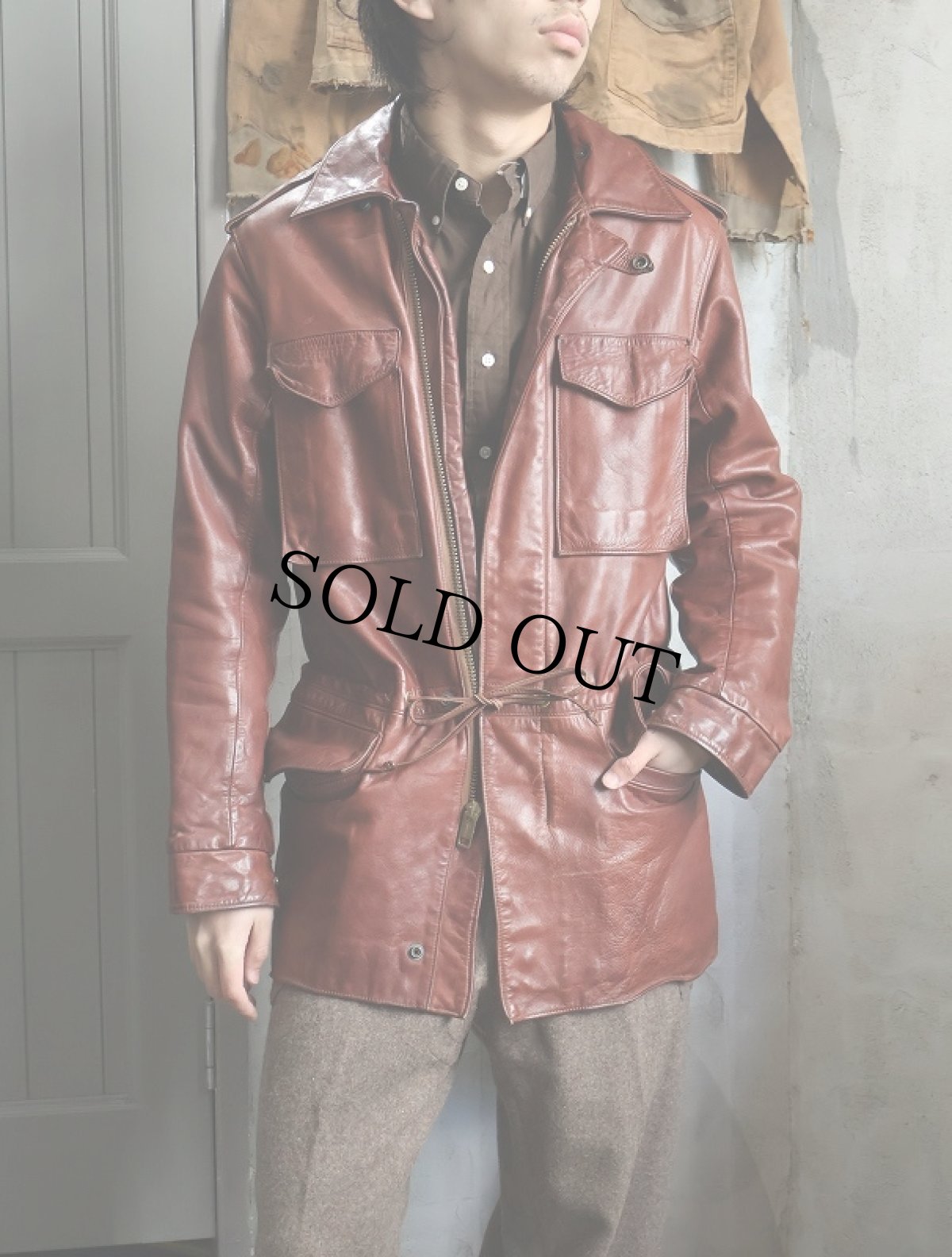 画像2: 70's "M-65 TYPE" レザージャケット SIZE38 (2)