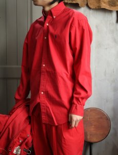 画像1: Ralph Lauren "BLAIRE" ロゴ刺繍 コットンボタンダウンシャツ S (1)