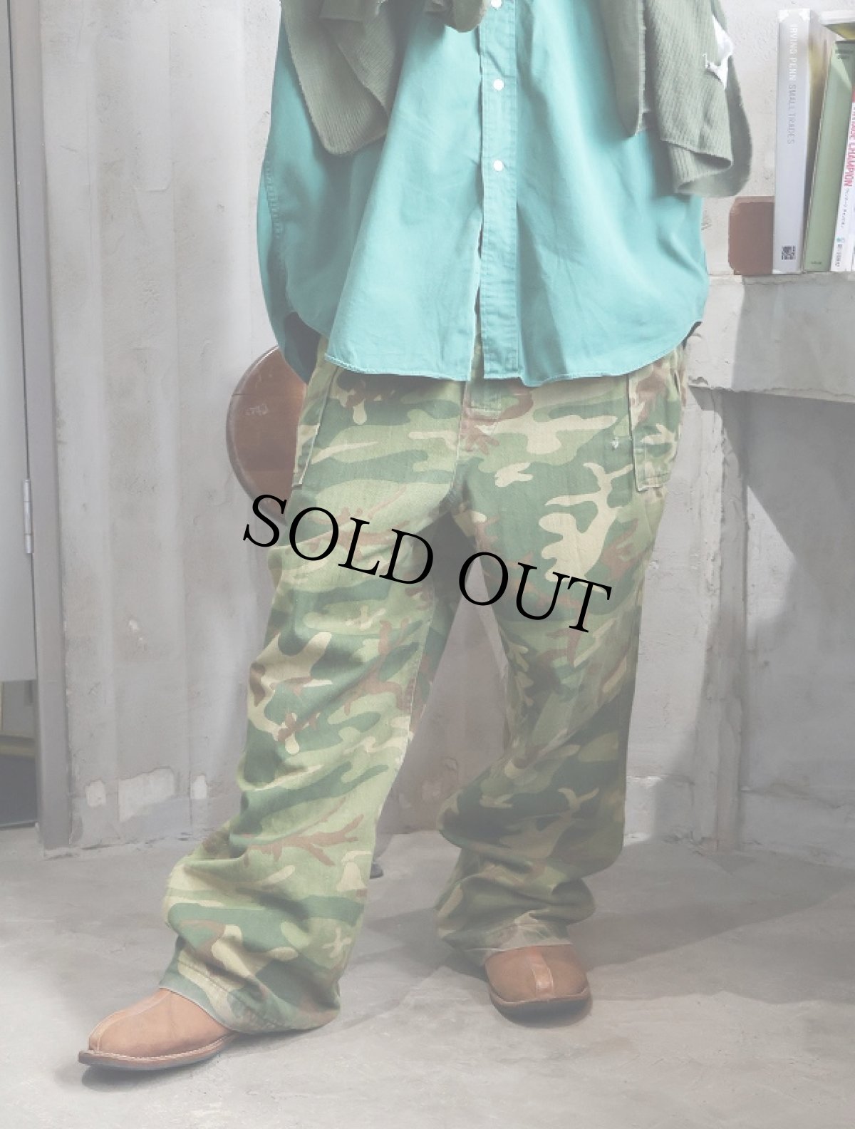 画像1: 〜80's カモ柄 リバーシブル コットンカーゴパンツ W37 (1)