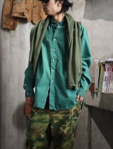 画像1: Ralph Lauren "BLAIRE" ロゴ刺繍 コットンボタンダウンシャツ L (1)