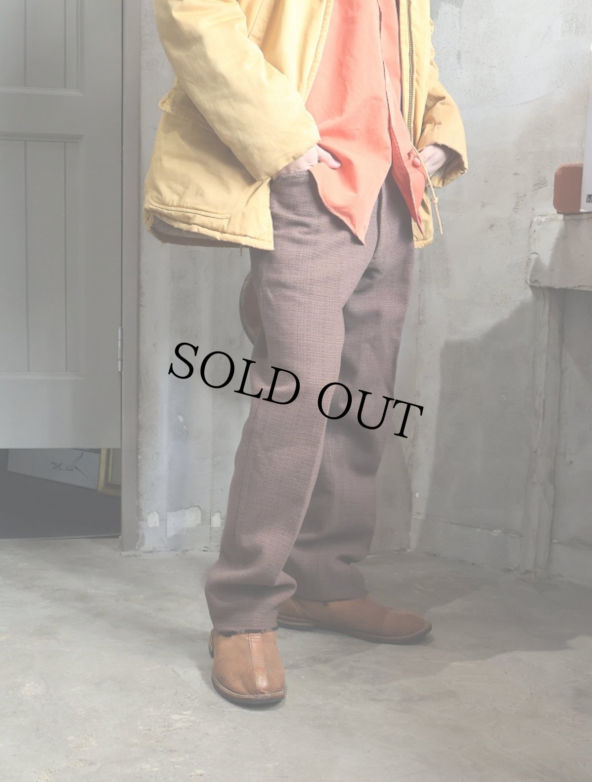 画像1: 80's Eddie Bauer チェック柄 メルトンウールスラックス W34 (1)