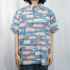画像2: 90's Reyn Spooner オールオーバーパターン 3点留め プルオーバーハワイアンシャツ L  (2)