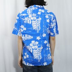 画像3: 70's Ui-Maikai HAWAII製 ハイビスカス柄 コットンハワイアンシャツ (3)