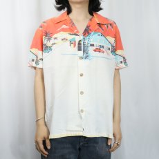 画像2: 70's HANG TEN コットンハワイアンシャツ L (2)