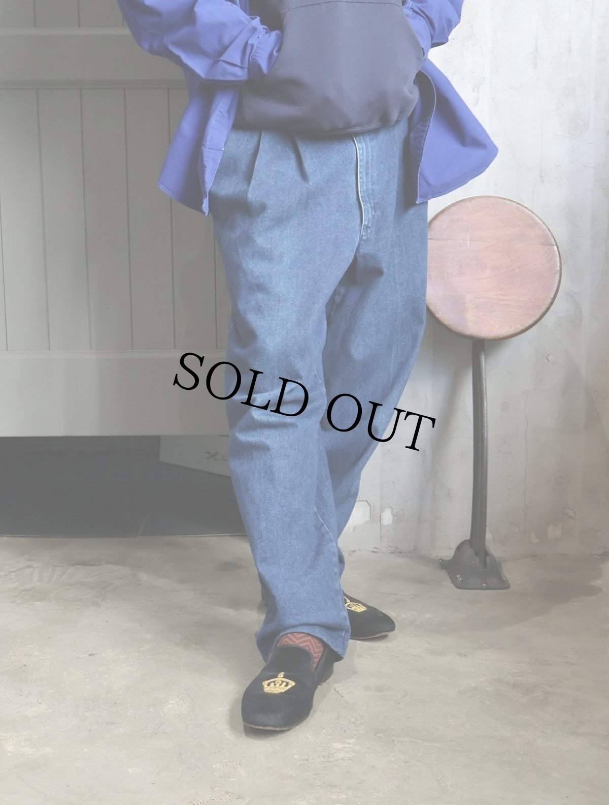 画像1: DOCKERS 2タック デニムパンツ W35 (1)