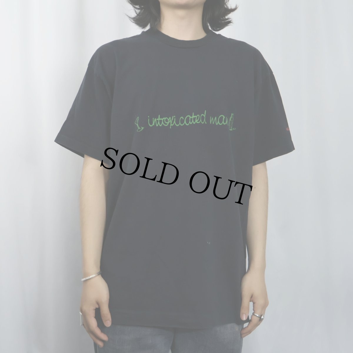 画像2: 90's IRELAND製 "intoxicated man" シンガーソングライタープリントTシャツ BLACK L (2)