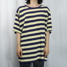 画像2: POLO Ralph Lauren ロゴ刺繍 ボーダー柄 ポケットTシャツ XL (2)