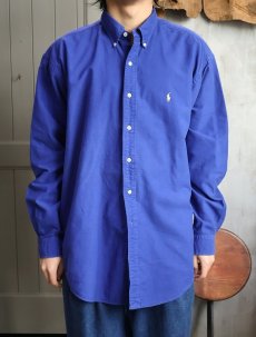 画像3: Ralph Lauren "BLAKE" ロゴ刺繍 コットンボタンダウンシャツ L (3)