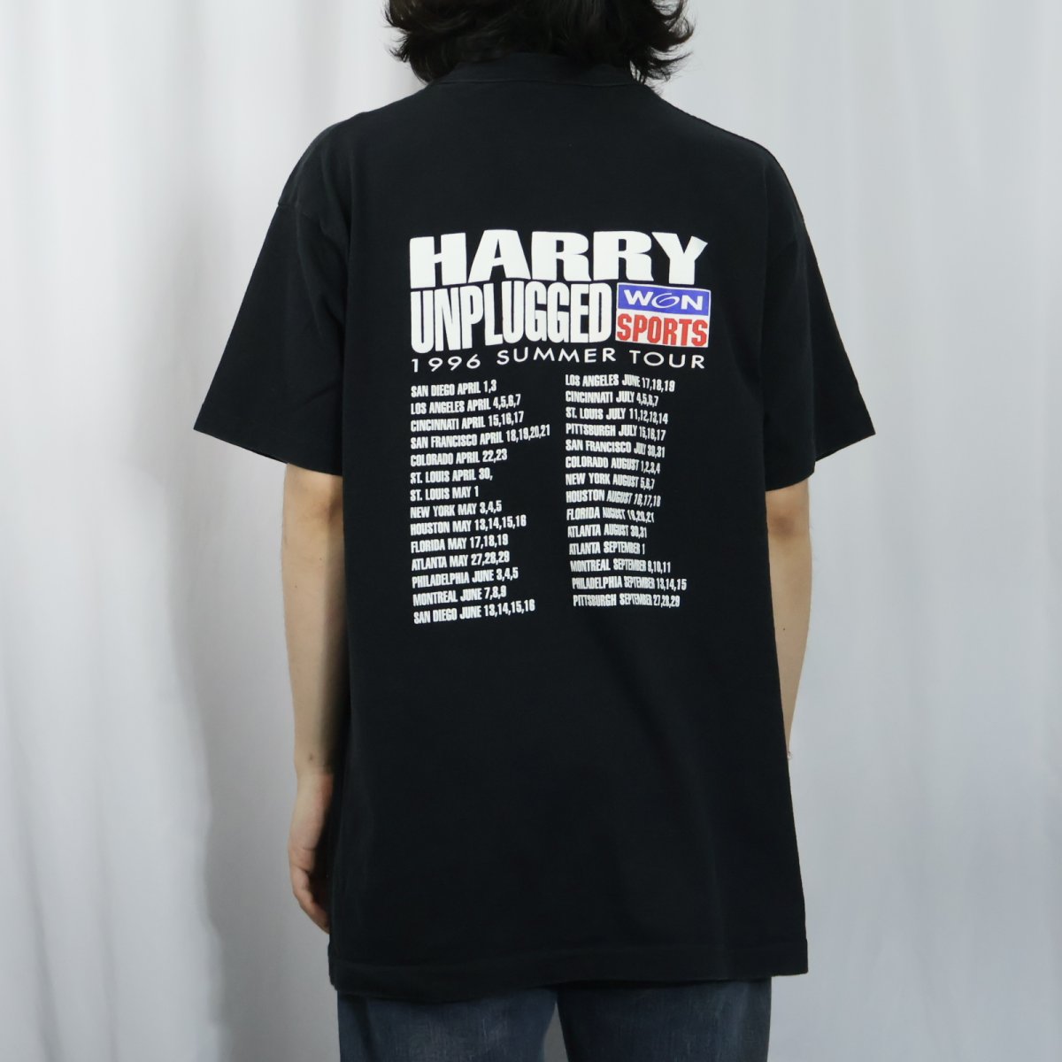 画像4: 90's USA製 "HARRY UNPLUGGED" パロディプリントTシャツ BLACK XL (4)