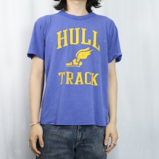 画像2: 80's RUSSELL ATHLETIC USA製 "HULL TRACK" ウイングフット プリントTシャツ M (2)
