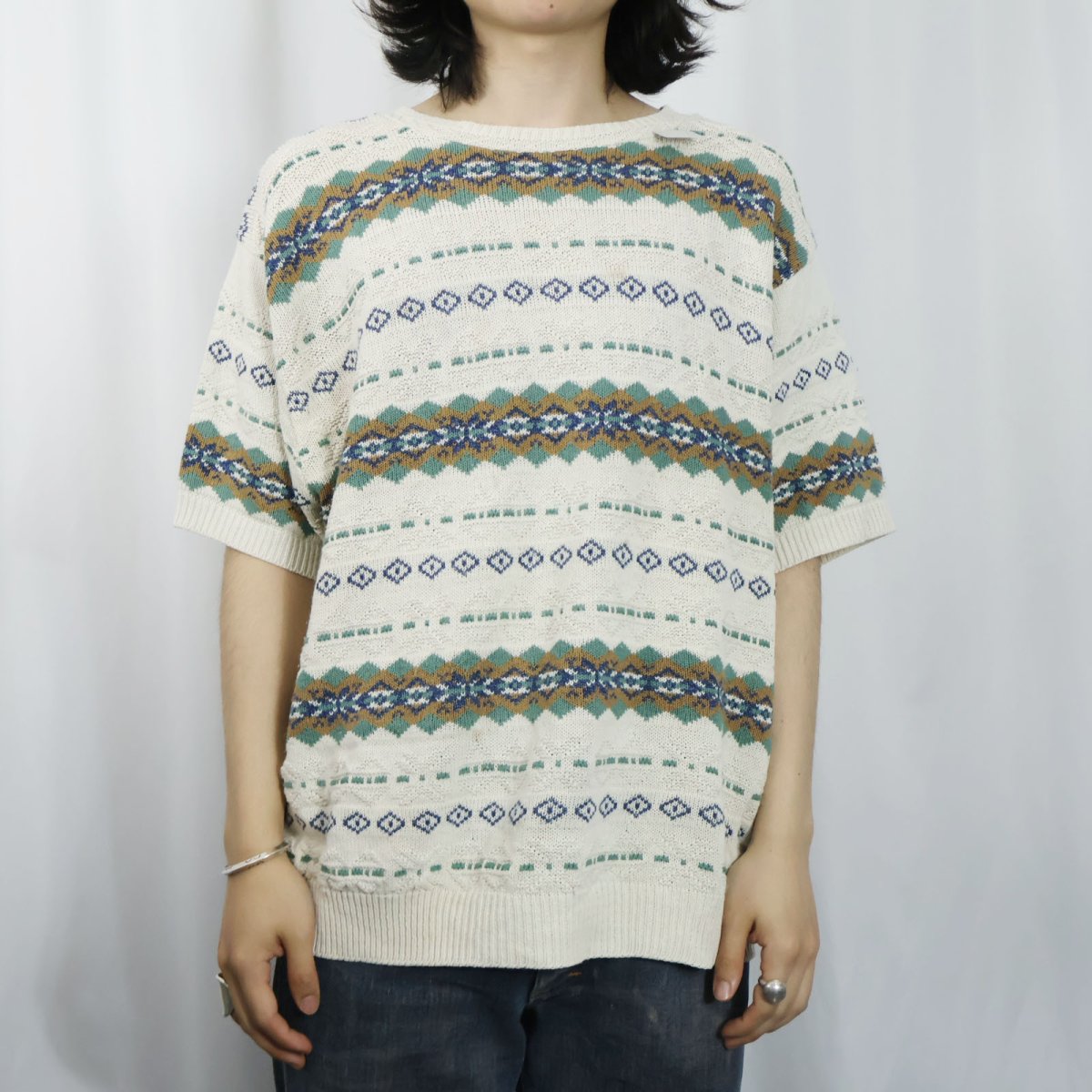 画像2: 80's CAPE COD SPORTSWEAR USA製 ボーダー柄 アクリルニットセーター (2)