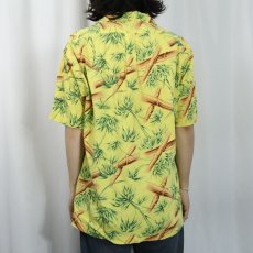 画像3: 90's POLO SPORT Ralph Lauren バンブー柄 "Hualalai" 袖刺繍 コットンオープンカラーシャツ M (3)