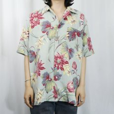 画像2: POLO Ralph Lauren 花柄 コットンオープンカラーシャツ M (2)