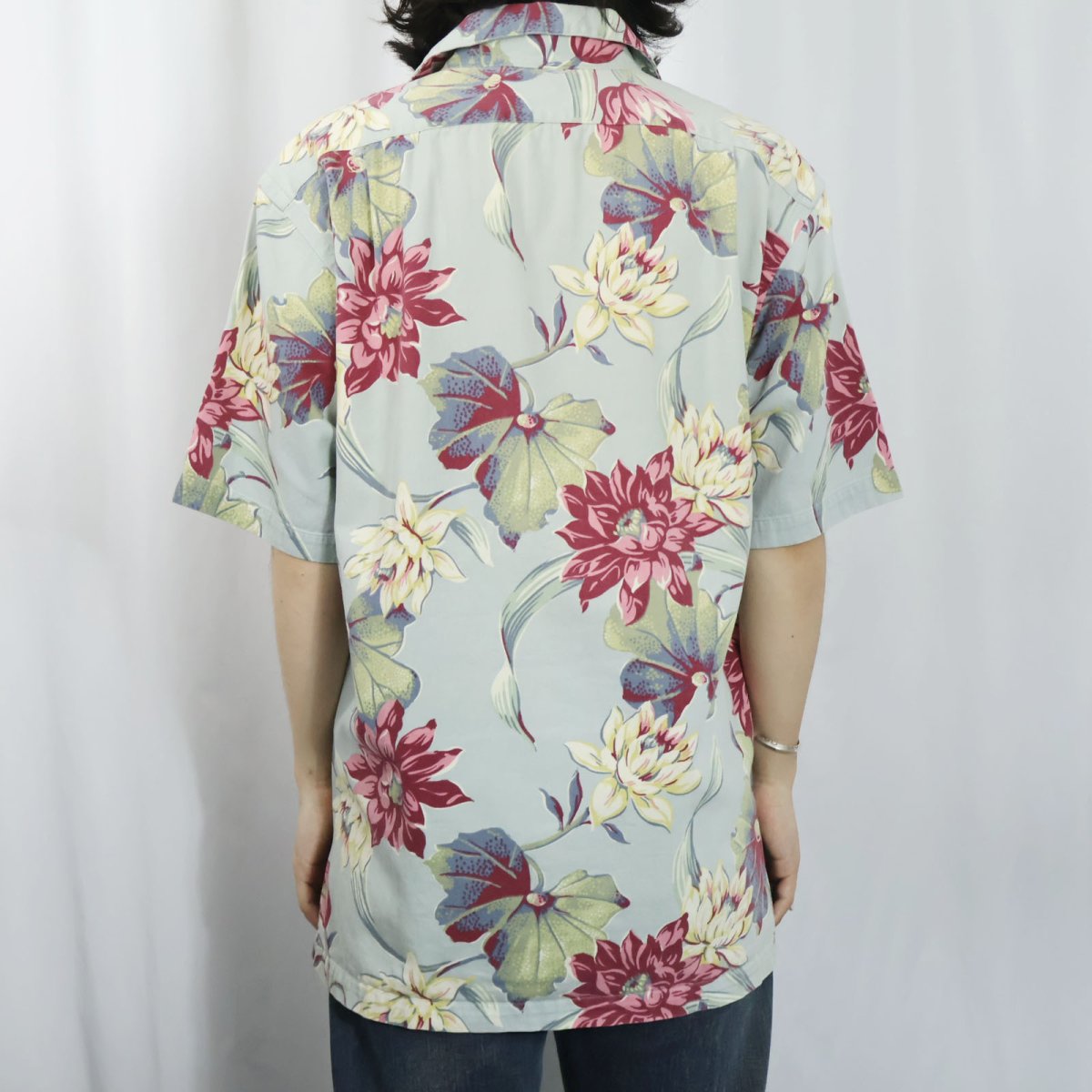 画像3: POLO Ralph Lauren 花柄 コットンオープンカラーシャツ M (3)