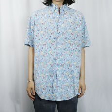 画像2: Ralph Lauren "CLASSIC FIT" 花柄 コットンボタンダウンシャツ S (2)
