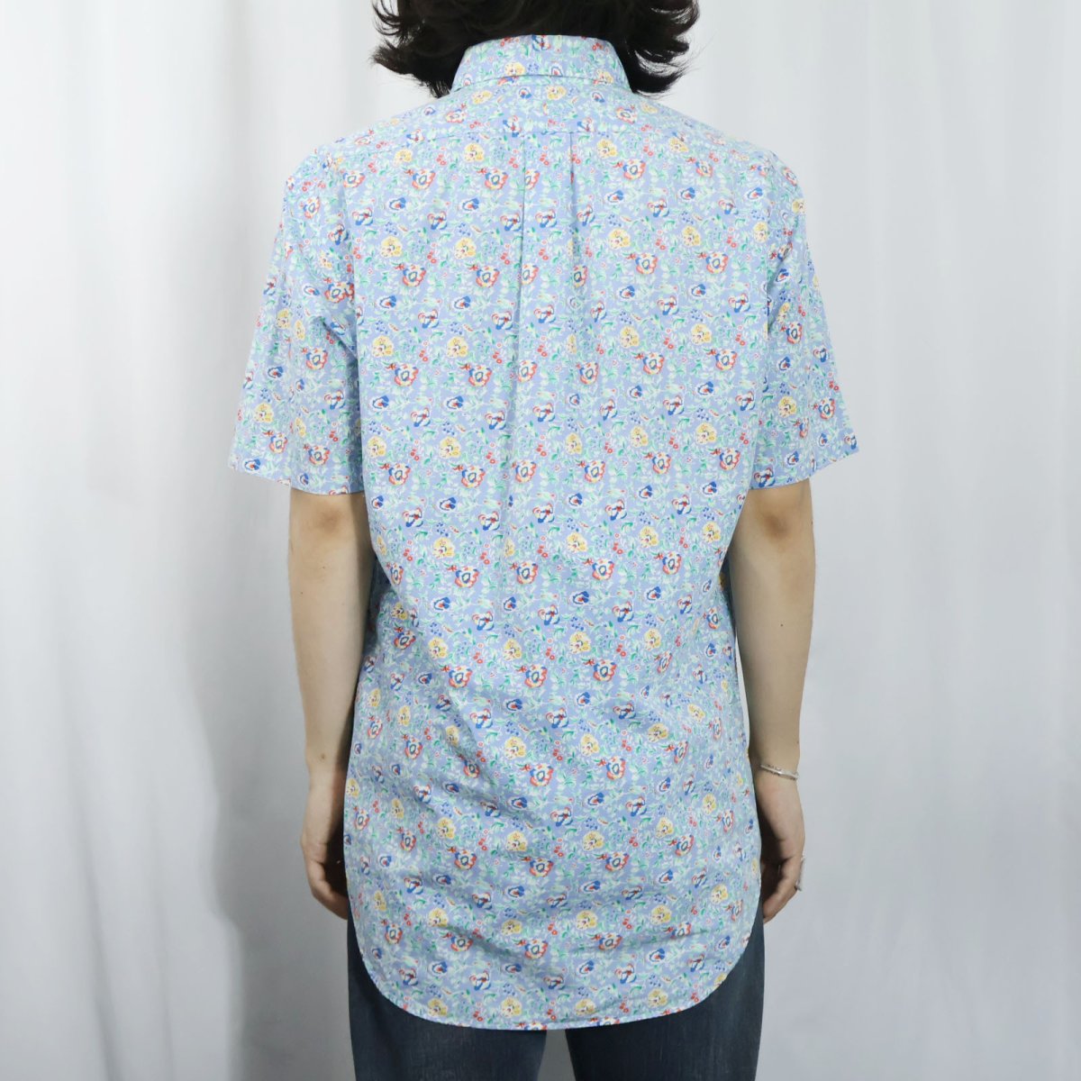 画像3: Ralph Lauren "CLASSIC FIT" 花柄 コットンボタンダウンシャツ S (3)