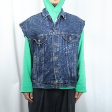 画像3: 80's Levi's 70507-0229 USA製 "SKID ROW" ギャラクティックウォッシュ×カットオフ デニムジャケット (3)