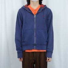 画像2: POLO Ralph Lauren ロゴ刺繍 スウェットジップパーカー NAVY L (2)