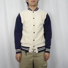 画像2: 90's CAMBER USA製 2トーン スウェットスタジャン S (2)