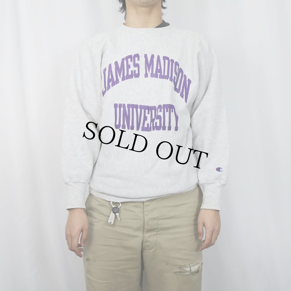 画像2: 90's Champion REVERSE WEAVE USA製 "ANES MADISON UNIVERSITY" プリントスウェット XL (2)