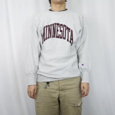画像2: 90's Champion REVERSE WEAVE USA製 "MINNESOTA" プリントスウェット L (2)