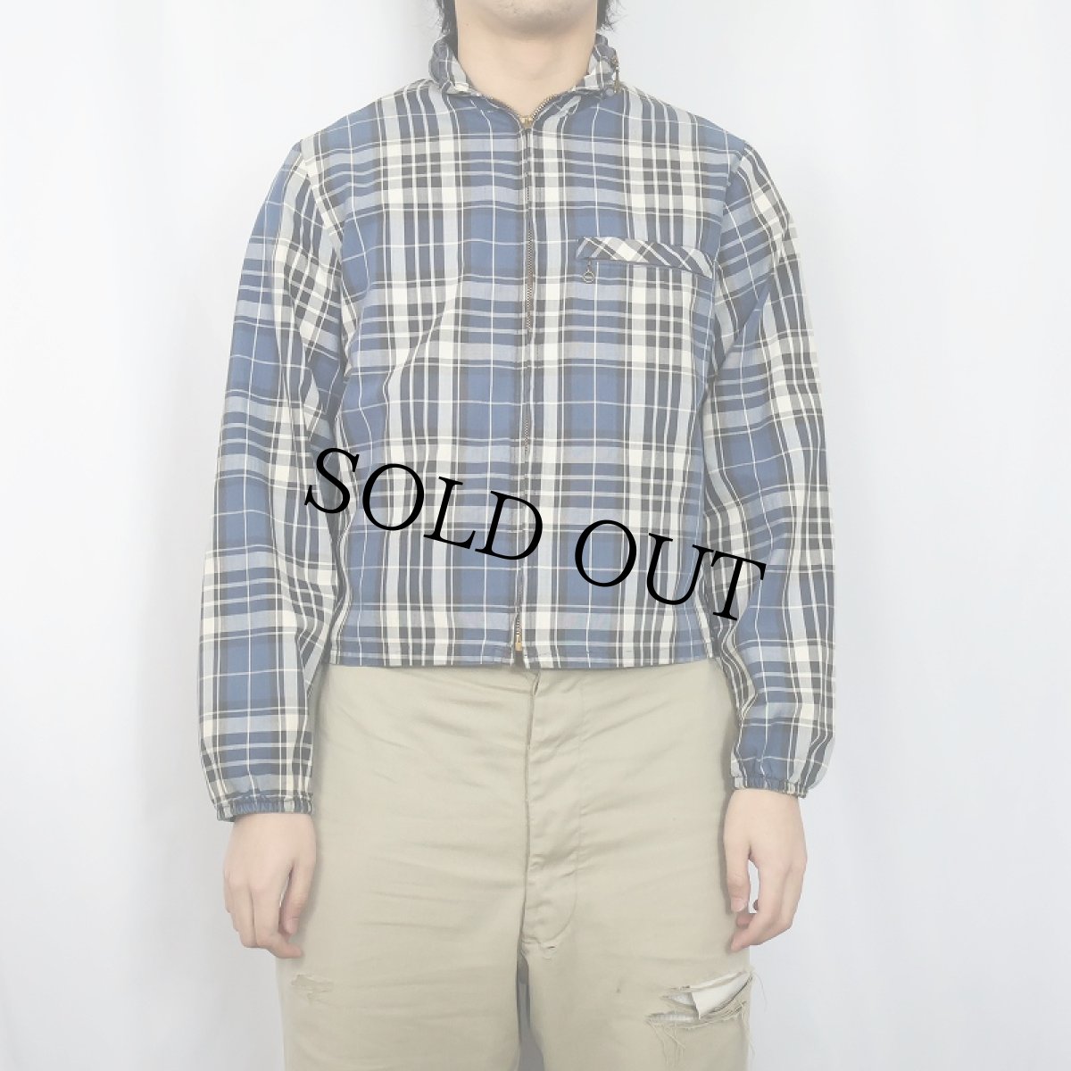 画像2: 60's CAMPUS チェック柄 コットンジップジャケット  (2)