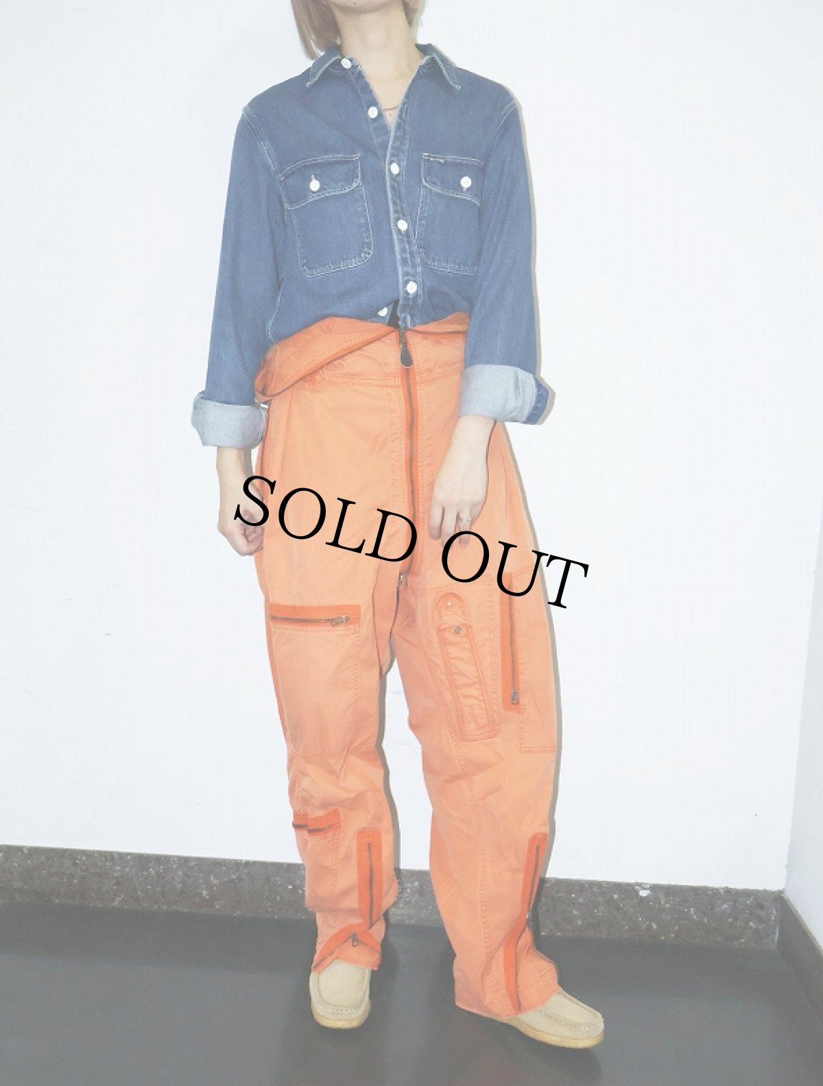 画像2: 60's U.S.AIR FORCE K-2B VERY LIGHT ORANGE FLYING SUIT MEDIUM-REGULAR (2)