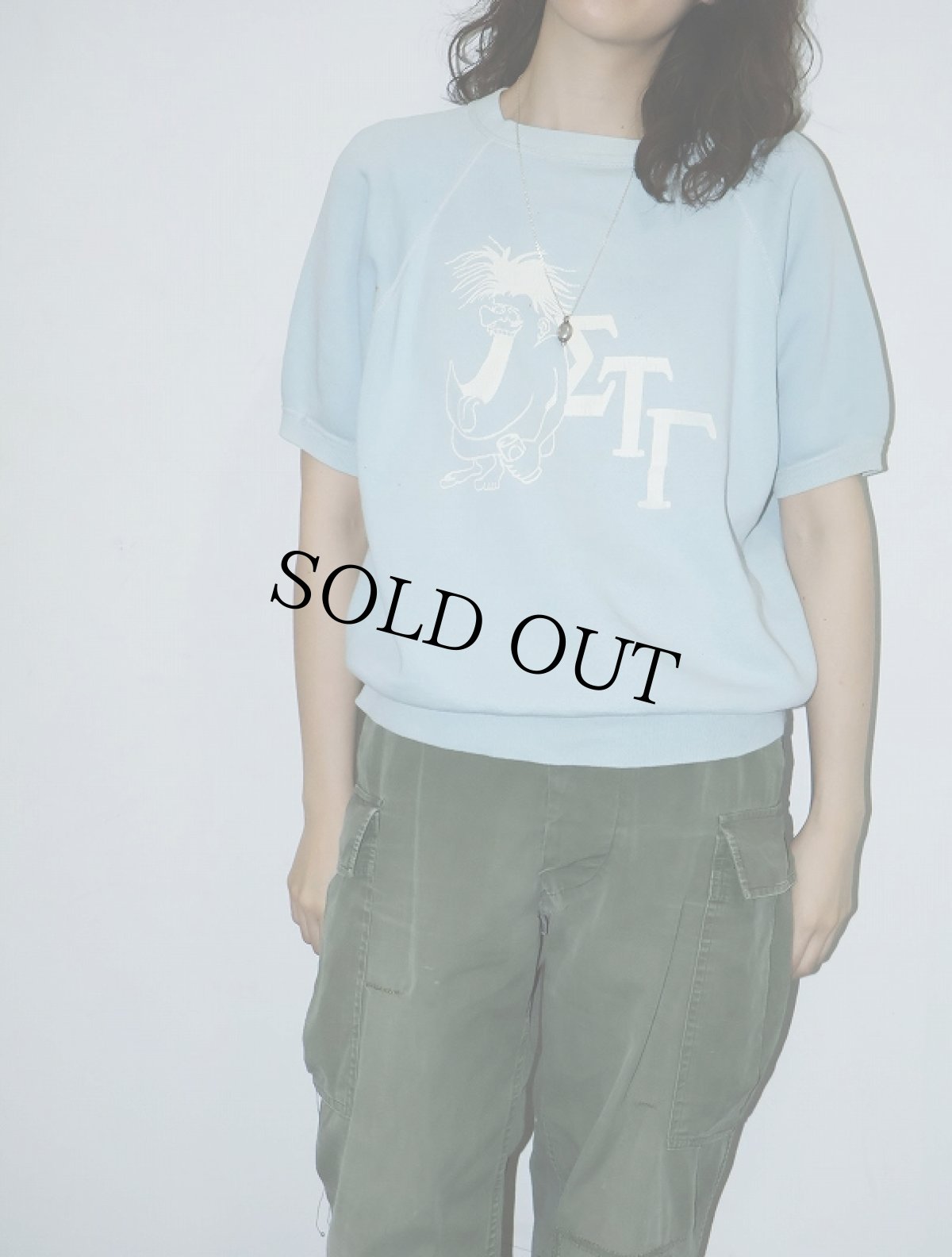 画像1: 60's モンスタープリント 半袖スウェット  (1)