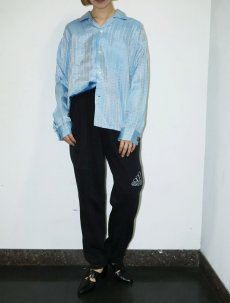 画像1: adidas ロゴ刺繍 フリース切り替え スウェットパンツ BLACK L (1)