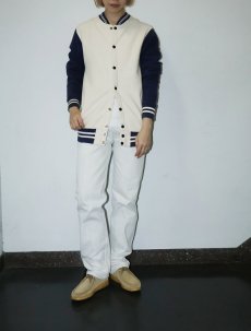 画像2: 80's Levi's 501 USA製 ストライプ柄 ホワイトデニムパンツ W30 (2)