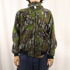 画像2: 80's SAFTBAK USA製 トレバークカモ×リアルツリーカモ柄 フリースジャケット L (2)