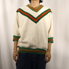 画像3: 50's Russell Southern USA製 "EAU CLAIRE" Vネック フリースプルオーバー L (3)