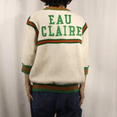 画像4: 50's Russell Southern USA製 "EAU CLAIRE" Vネック フリースプルオーバー L (4)