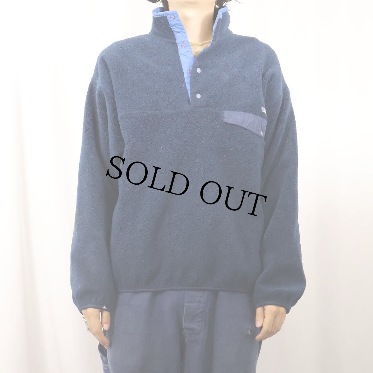 画像2: 90〜2000's Patagonia USA製 スナップT NAVY L (2)