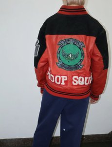 画像2: 80's WORLD OF TROOP パッチ付き 切り替えデザイン レザースタジャン S (2)