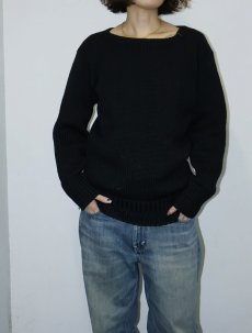 画像1: 40〜50's ウールニットセーター BLACK (1)