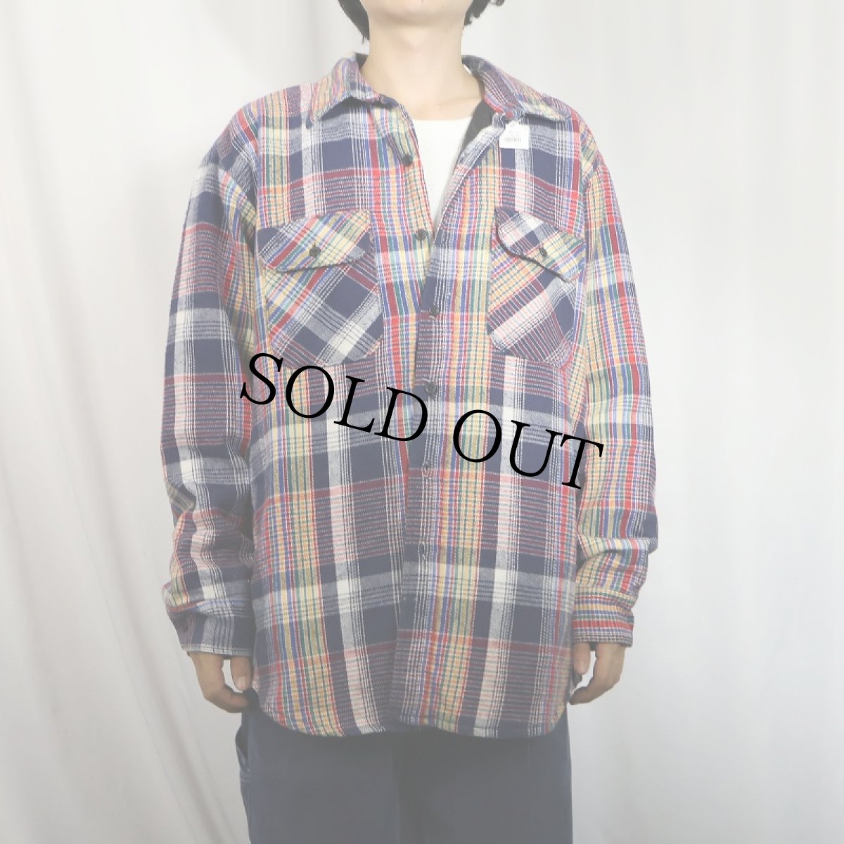 画像2: 90's FIVE BROTHER USA製 チェック柄 キルティングライナー ヘビーネルシャツXL (2)