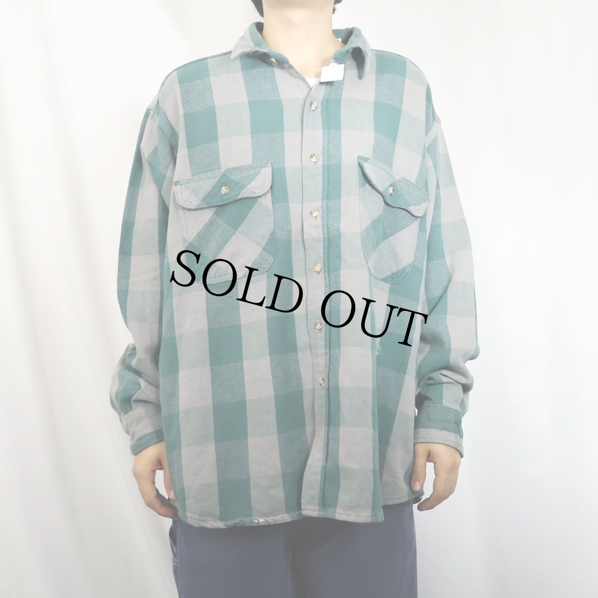 画像2: 90's FIVE BROTHER バッファローチェック柄 ヘビーネルシャツ 2XL (2)