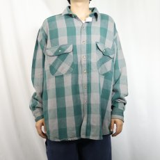画像2: 90's FIVE BROTHER バッファローチェック柄 ヘビーネルシャツ 2XL (2)