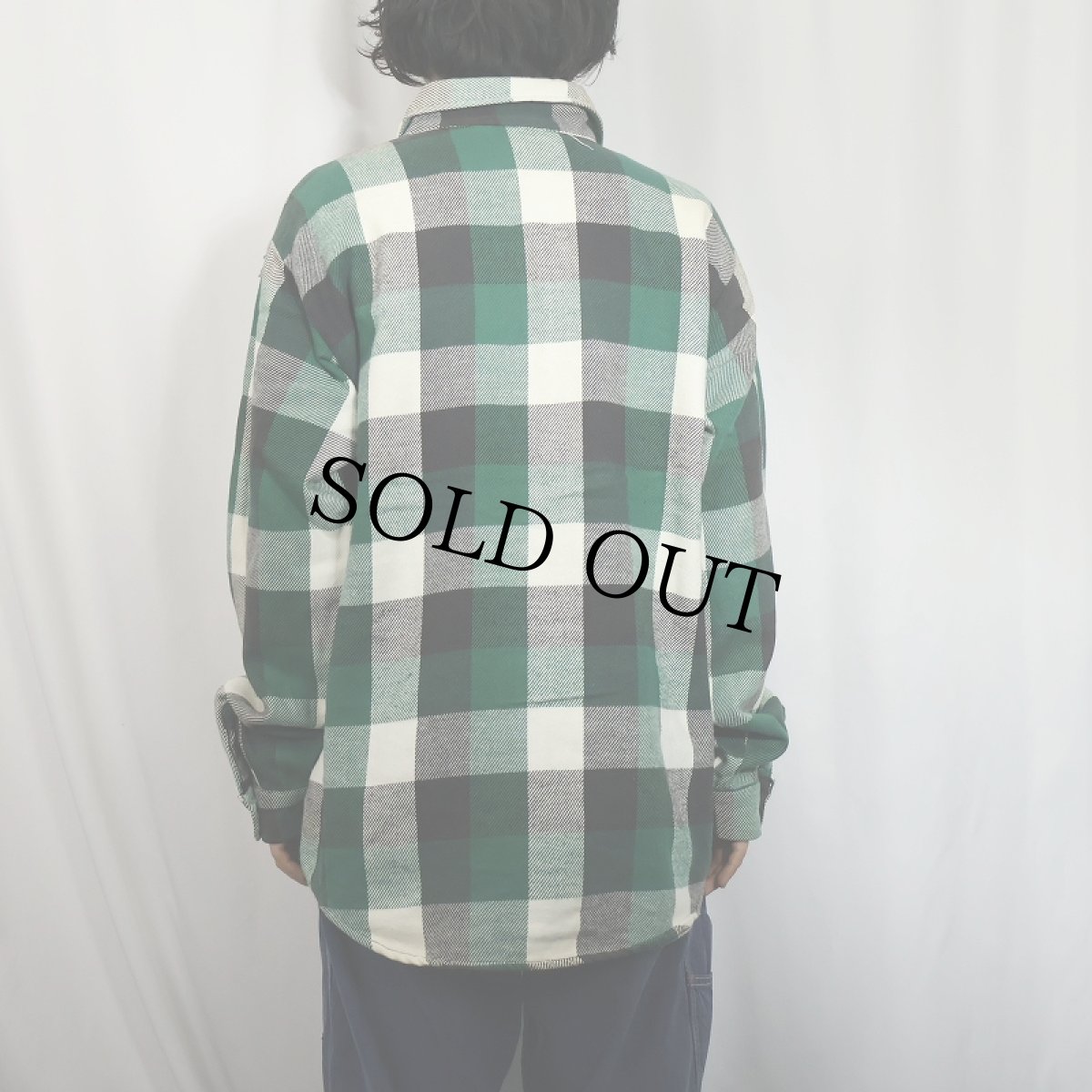 画像3: 80〜90's CLYDESDALE ブロックチェック柄 ヘビーネルシャツ (3)