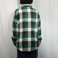 画像3: 80〜90's CLYDESDALE ブロックチェック柄 ヘビーネルシャツ (3)