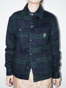 画像2: 90's POINTER USA製 ブラックウォッチ柄 ウールシャツジャケット XS (2)