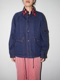 画像2: 70〜80's Valley Co バットダイ デニムジャケット L (2)